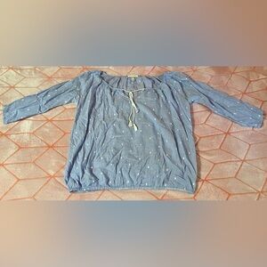 💎 J. Crew Light Blue Blouse with White Polka Dots 💎